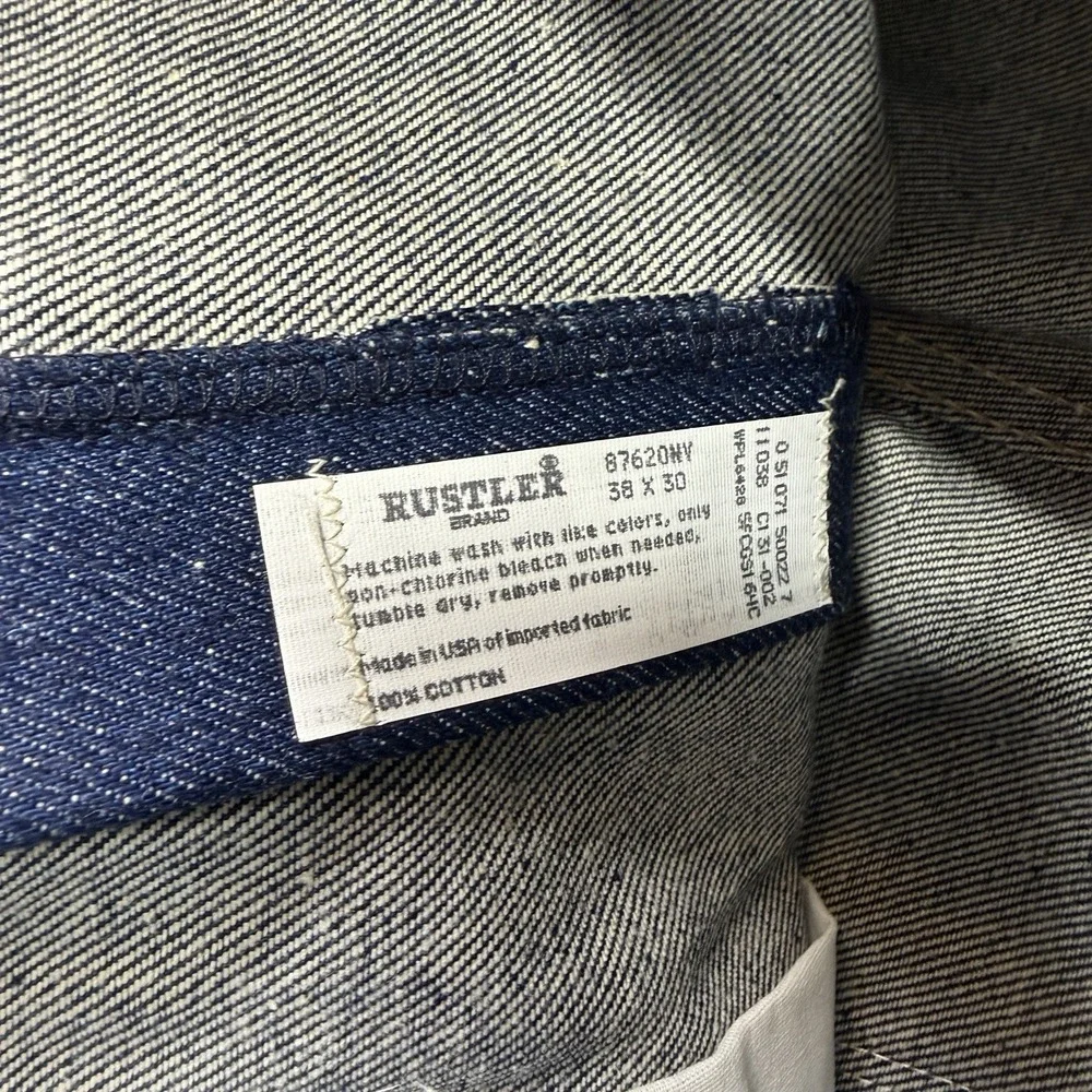 Vintage Rustler Wrangler Boot Cut Jeans 38x30 Pre Shrunk Heavyweight USA NWT